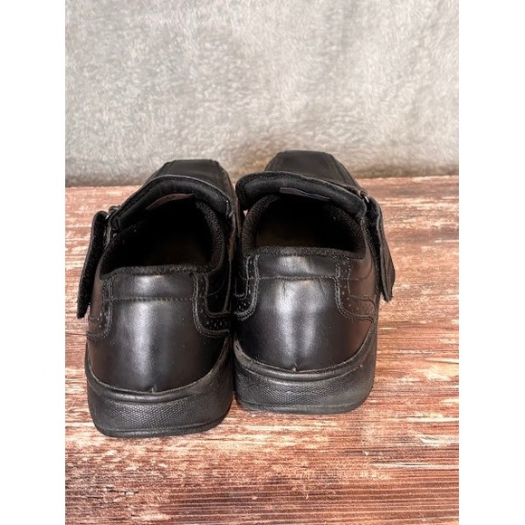 Orthofeet Mens Black Leather Slip On Shoes Size 12 M Adjustable Strap‎ Comfort main image 7